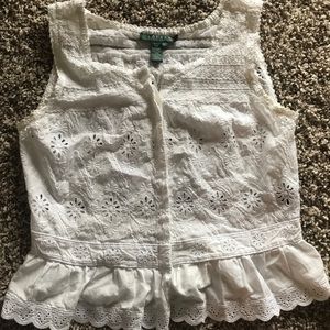 Vintage Ralph Lauren Eyelet button up top